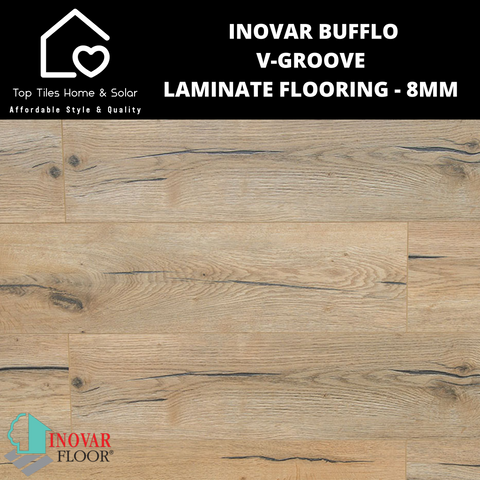 Inovar Buffalo Matt Woodgrain V-Groove Laminate Flooring - 8mm