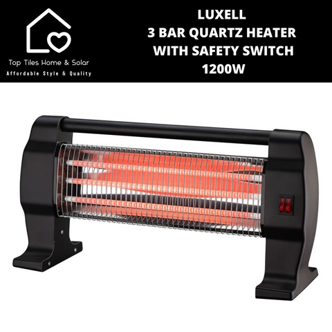 Luxell 3 Bar Quartz Heater with Safety Switch - 1200W