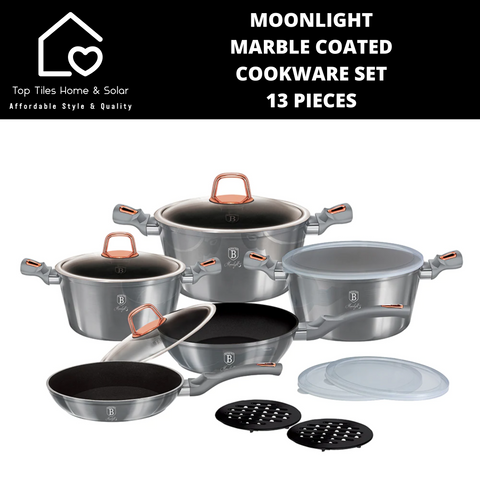 Moonlight Marble Coated Cookware Set - 13 Pieces