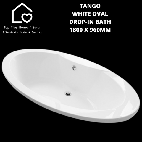Tango White Oval Drop-in Bath - 1800 x 960mm