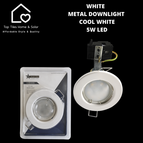 White Metal Downlight Cool White - 5W LED