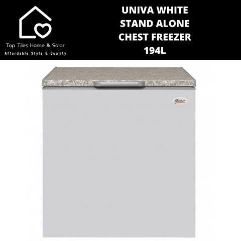 Univa White Stand Alone Chest Freezer - 194L