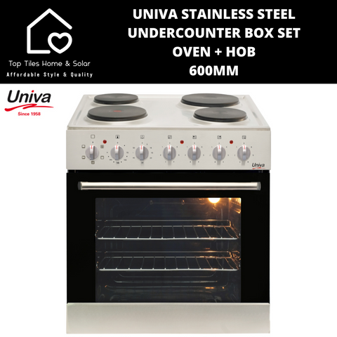 Univa Stainless Steel Undercounter Box Set Oven + Hob - 600mm