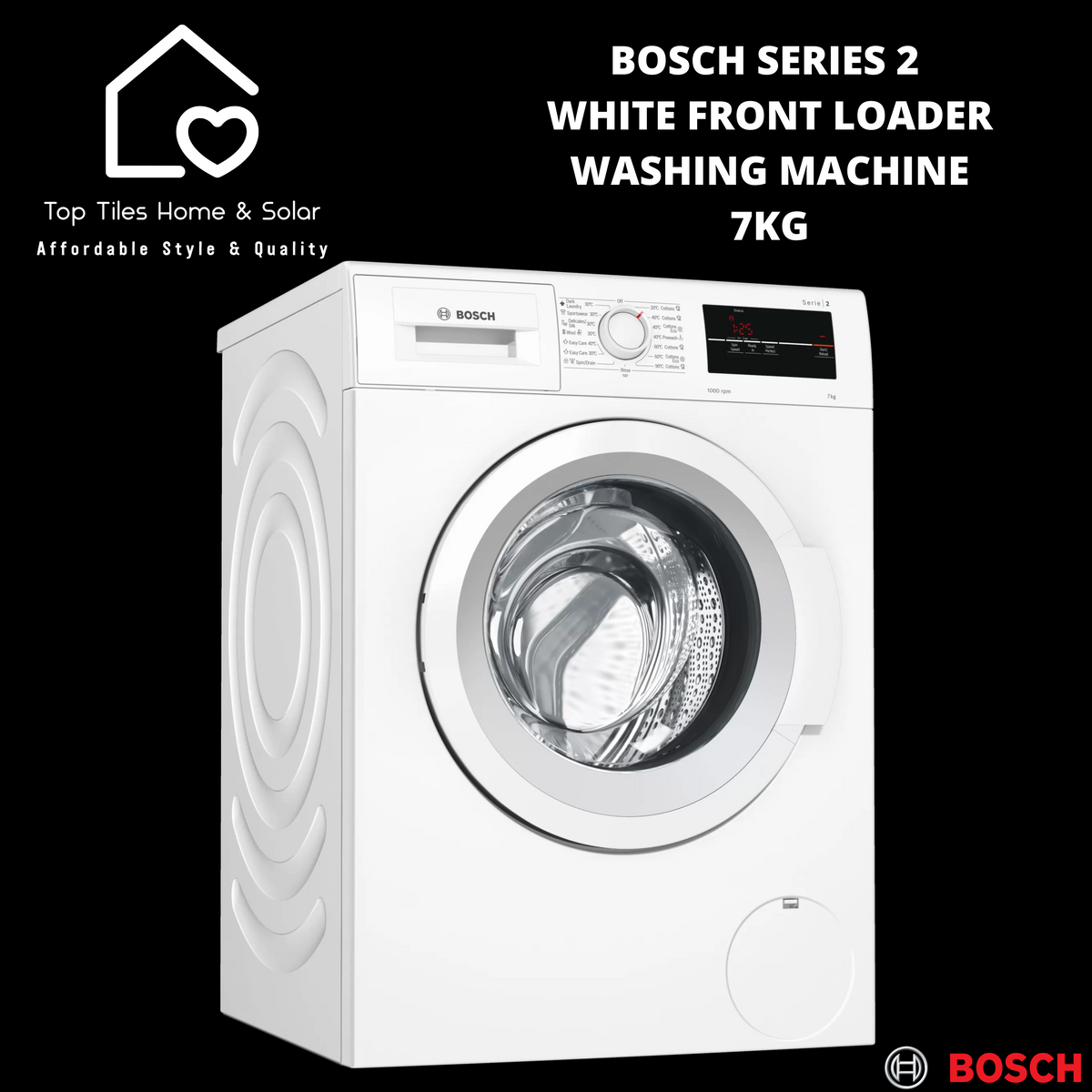 Bosch Series 2 White Front Loader Washing Machine 7kg Top