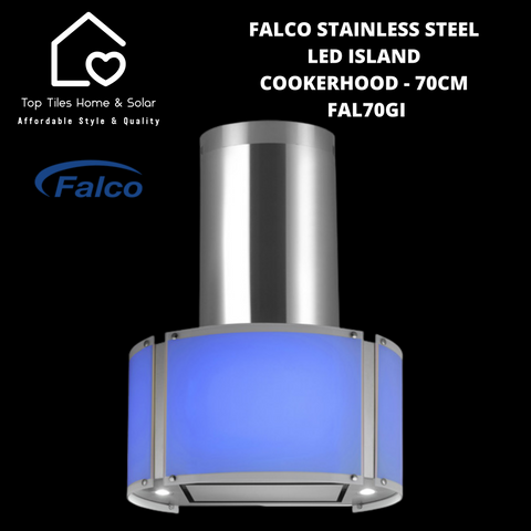 Falco Stainless Steel LED Island Cookerhood - 70cm FAL70GI