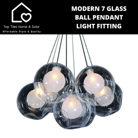 Modern 7 Glass Ball Pendant Light Fitting