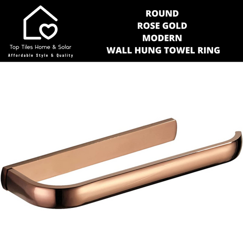 Round Rose Gold Modern Wall Hung Towel Ring