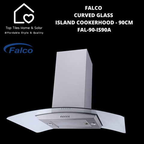 Falco Curved Glass Island Cookerhood - 90cm FAL-90-IS90A