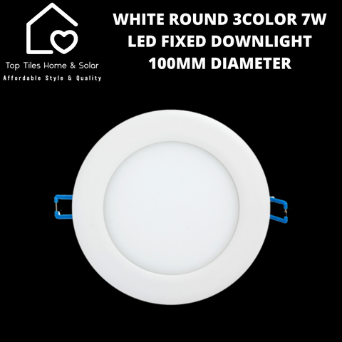 White Round Switchable 12W LED Fixed Downlight - 170mm Diameter