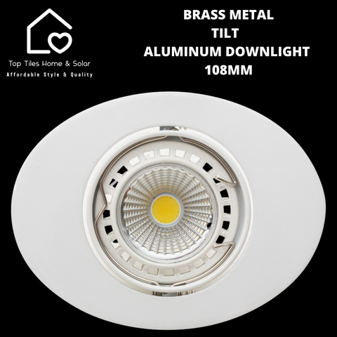 White Metal Tilt Aluminum Downlight - 108mm