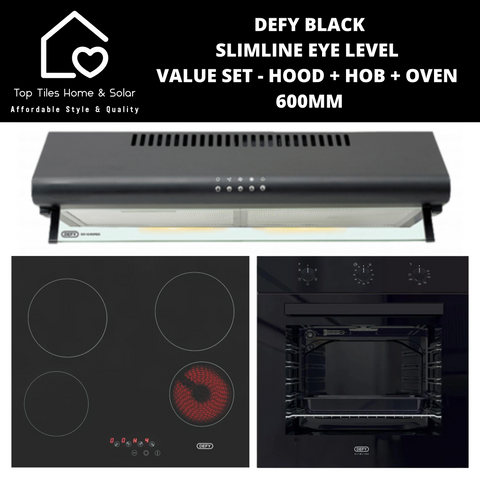 Defy Black Slimline Value Set 1 - 600mm