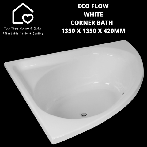 Eco Flow White Corner Bath  1350 x 1350 x 420mm
