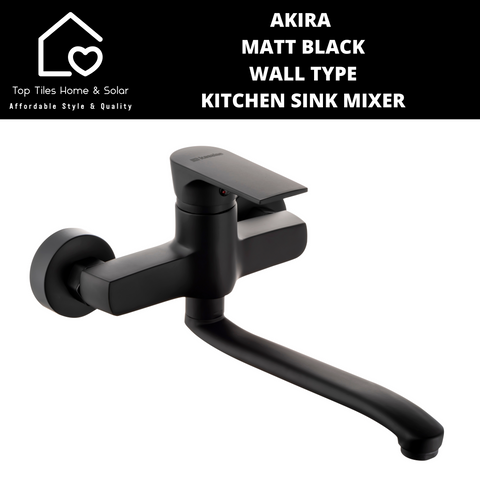 Akira Matt Black Wall Type Kitchen Sink Mixer