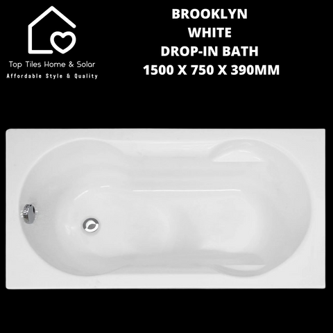 Brooklyn White Drop-in Bath - 1500 x 750 x 390mm