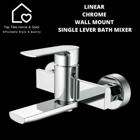 Linear Chrome Wall Mount Single Lever Bath Mixer