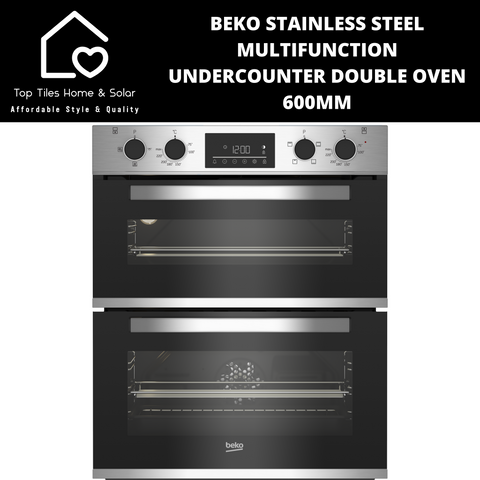 Beko Stainless Steel Multifunction Undercounter Double Oven - 600mm