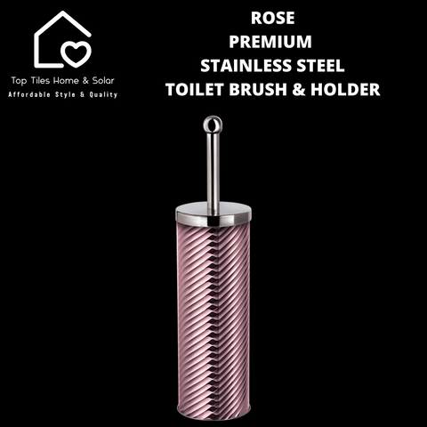 Rose Premium Stainless Steel Toilet Brush & Holder
