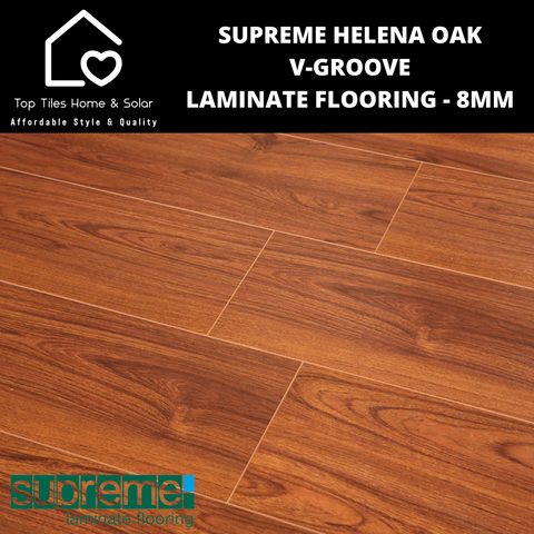 Supreme Helena Oak V-Groove Laminate Flooring - 8mm