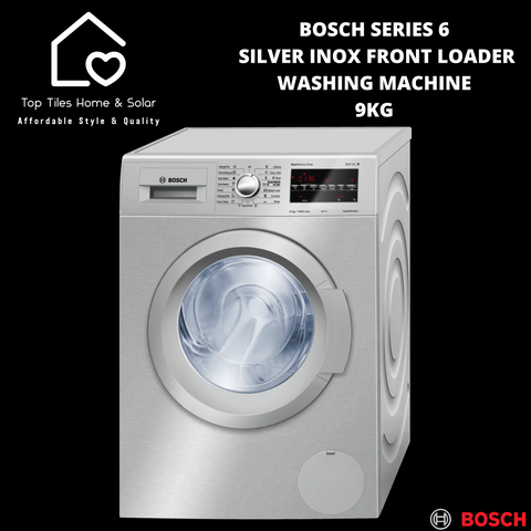 Bosch Series 6 - Silver Inox Front Loader Washing Machine - 9kg