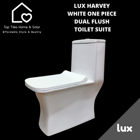 Lux Harvey White One Piece Dual Flush Toilet Suite
