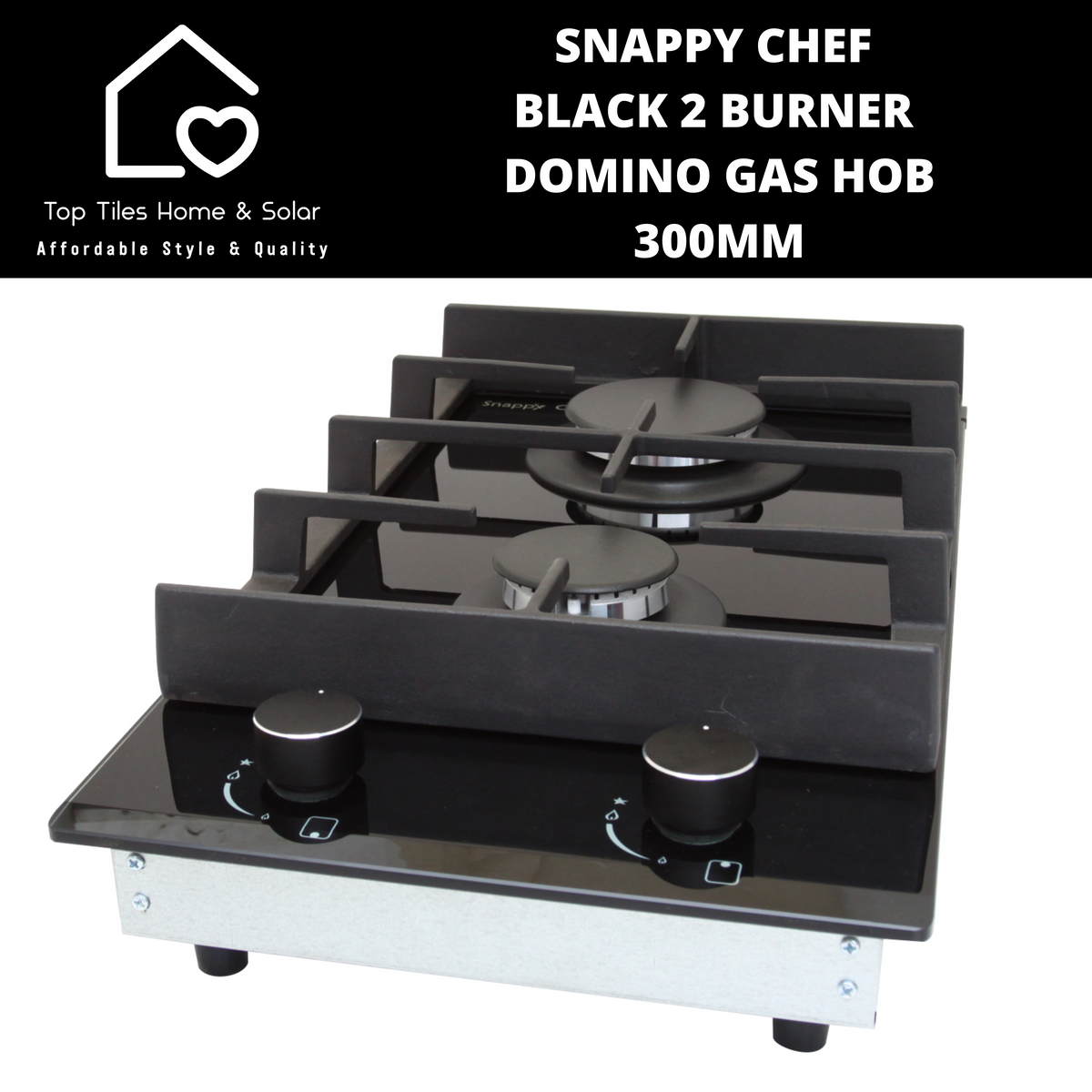 Snappy Chef Black 2 Burner Domino Gas Hob - 30cm – Top Tiles Home