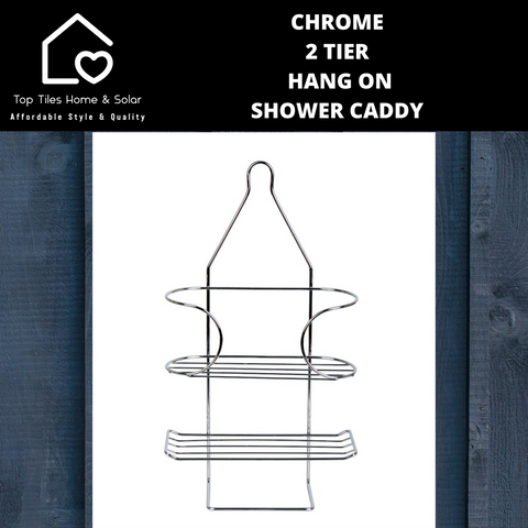 Chrome 2 Tier Hang On Shower Caddy