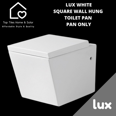 Lux White Squared Wall Hung Toilet Pan - Pan Only