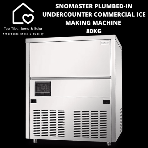 SnoMaster Plumbed-in Undercounter Commercial Ice Making Machine - 80kg