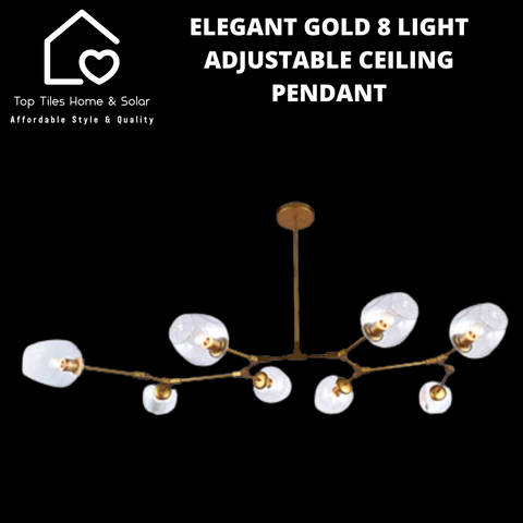 Elegant Gold 8 Light Adjustable Ceiling Pendant