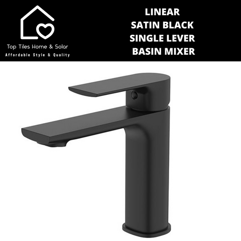 Linear Satin Black Single Lever Basin Mixer