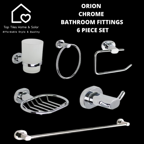 Orion Chrome Bathroom Fittings - 6 Piece Set