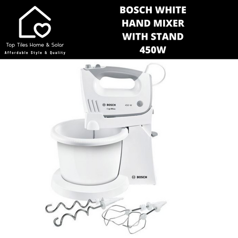 Bosch White Hand Mixer With Stand - 450W