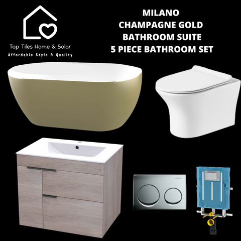 Milano Champagne Gold Bathroom Suite - 5 Piece Bathroom Set
