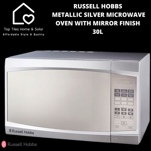 Russell Hobbs Metallic Silver Microwave Oven With Mirror Finish - 30L