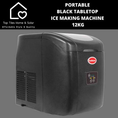 Portable Black Tabletop Ice Making Machine - 12kg