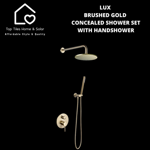 Lux Brushed Gold Concealed Shower Set - With Handshower