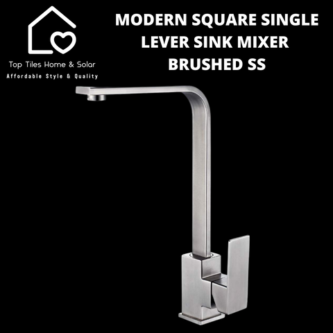 Modern Square Single Lever Sink Mixer - Brushed SS