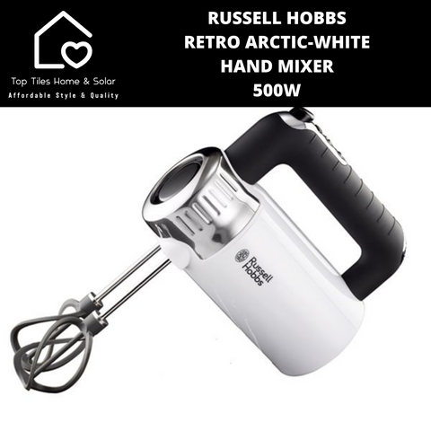 Russell Hobbs Retro Arctic White Hand Mixer - 500W