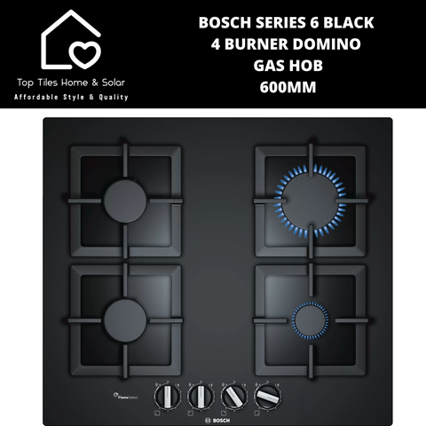 Bosch Series 6 - Black Glass 4 Burner Gas Hob - 600mm