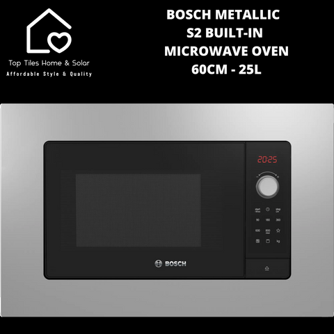Bosch Serie 2 - Metallic Built-in Microwave - 60cm - 25L