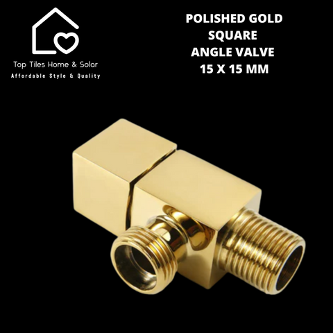 Brushed Gold Square Angle Valve 15 x 15 mm
