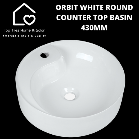 Orbit White Round Counter Top Basin 430mm