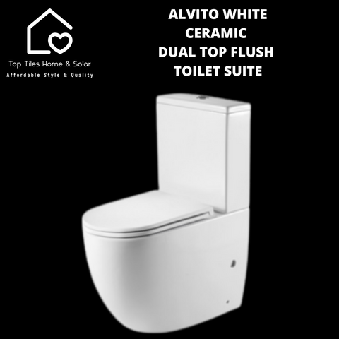 Alvito White Ceramic Dual Top Flush Toilet Suite