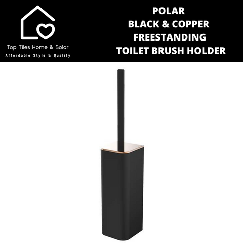 Polar Black & Copper Freestanding Toilet Brush Holder