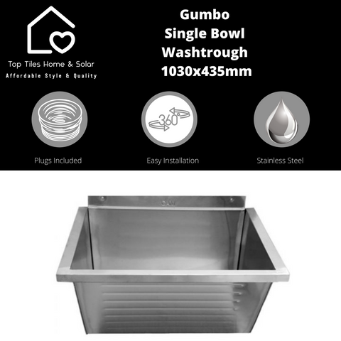 Gumbo Single Bowl Washtrough - 545x435mm