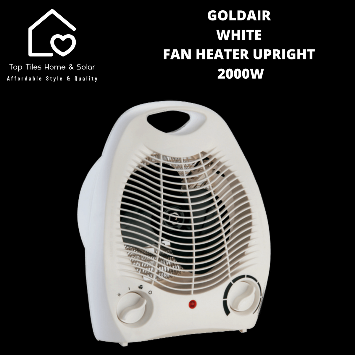 Goldair White Fan Heater Upright - 2000W – Top Tiles Home u0026 Solar