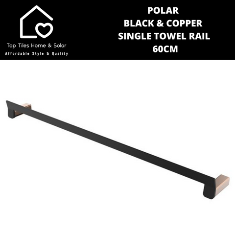 Polar Black & Copper Single Towel Rail - 60cm