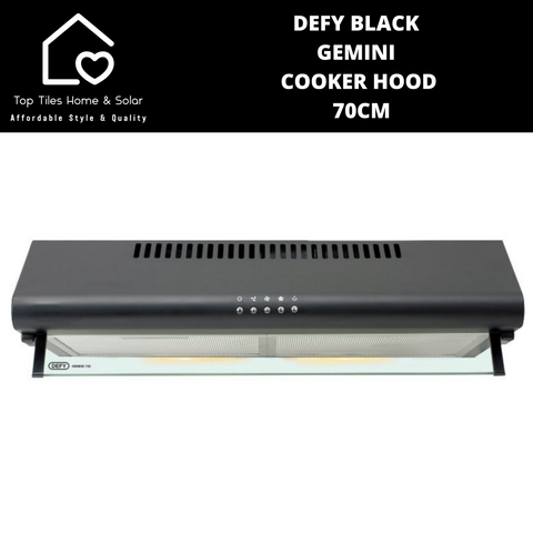 Defy Black Gemini Cooker Hood - 70cm DCH293