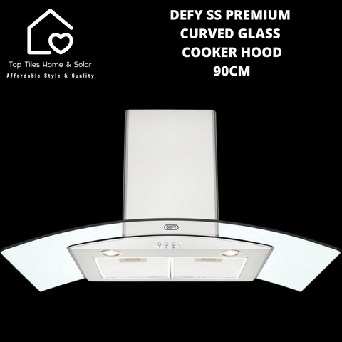 Defy SS Curved Glass Wall Mount Cooker Hood - 90cm DCH321