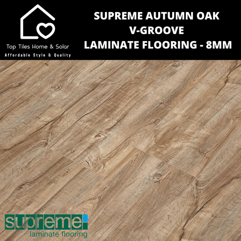 Supreme Autumn Oak V-Groove Laminate Flooring - 8mm